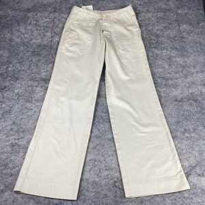 Vintage Patagonia Women's 8‎ Beige Organic Cotton Relaxed Wide Leg Hiking Pants